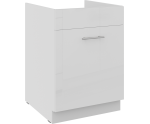LAURA 60 ZL 1S BB Spülenunterschrank mit einer Schublade PREMIUM BOX, Fronten weiß glänzend