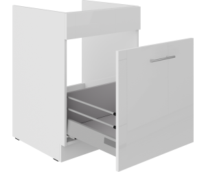 LAURA 60 ZL 1S BB Spülenunterschrank mit einer Schublade PREMIUM BOX, Fronten weiß glänzend