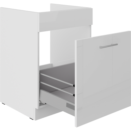 LAURA 60 ZL 1S BB Spülenunterschrank mit einer Schublade PREMIUM BOX, Fronten weiß glänzend
