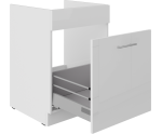 LAURA 60 ZL 1S BB Spülenunterschrank mit einer Schublade PREMIUM BOX, Fronten weiß glänzend