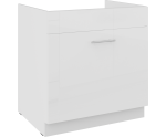 LAURA 80 ZL 1S BB Spülenunterschrank mit einer Schublade PREMIUM BOX, Fronten weiß glänzend