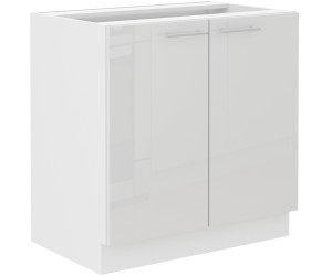 LAURA 80 D2F BB Küchenunterschrank, Fronten weiß glänzend