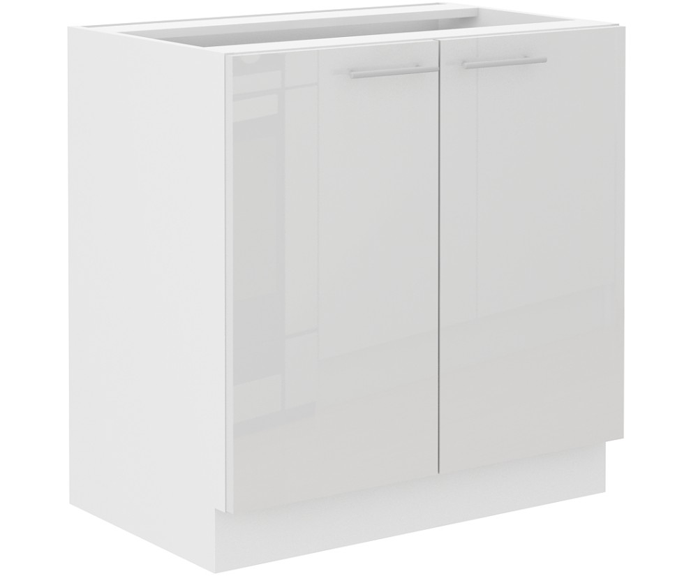 LAURA 80 D2F BB Küchenunterschrank, Fronten weiß glänzend