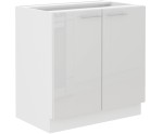 LAURA 80 D2F BB Küchenunterschrank, Fronten weiß glänzend