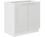 LAURA 80 ZL 2F BB Spülenunterschrank, Fronten weiß glänzend