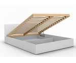 Doppelbett weiß, Ehebett 160x200 cm mit Lattenrost, MONAKO