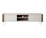 TV-Schrank 180 cm, Fronten mit abgerundeten Kanten, Metallfüße, Warmia Nussbaum / Kaschmir, TWIGI 