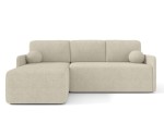 Ecksofa mit Schlaffunktion und Bettkasten, Ottomane universal, Stoff ABRIAMO Boucle, Farbvarianten, TRIVIO N9