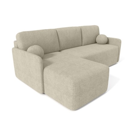 Ecksofa mit Schlaffunktion und Bettkasten, Ottomane universal, Stoff ABRIAMO Boucle, Farbvarianten, TRIVIO N9