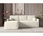 Ecksofa mit Schlaffunktion und Bettkasten, Ottomane universal, Stoff ABRIAMO Boucle, Farbvarianten, TRIVIO N9