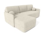 Ecksofa mit Schlaffunktion und Bettkasten, Ottomane universal, Stoff ABRIAMO Boucle, Farbvarianten, TRIVIO N9