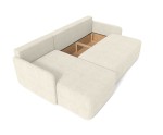 Ecksofa mit Schlaffunktion und Bettkasten, Ottomane universal, Stoff ABRIAMO Boucle, Farbvarianten, TRIVIO N9