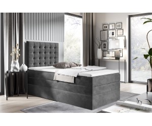 Modernes Boxspringbett, Einzelbett mit Bettkasten, MAGNUS 6B