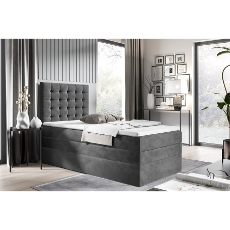Modernes Boxspringbett, Einzelbett mit Bettkasten, MAGNUS 6B