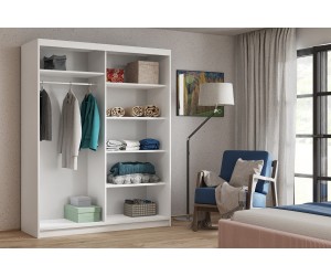 HAVANA H 120 Schiebetürenschrank 120 cm mit Spiegel, Kleiderschrank 2-türig, Farbvarianten!