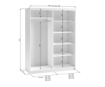 Schiebetürenschrank 120 cm mit Spiegel, Kleiderschrank 2-türig, Farbvarianten, HAVANA H 120