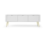 TV-Schrank dreitürig 168 cm, abgerundete Seiten, geriffelte Fronten, goldene Füße, drei Farbvarianten, EDIZ