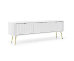 TV-Schrank dreitürig 168 cm, abgerundete Seiten, geriffelte Fronten, goldene Füße, drei Farbvarianten, EDIZ