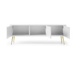 TV-Schrank dreitürig 168 cm, abgerundete Seiten, geriffelte Fronten, goldene Füße, drei Farbvarianten, EDIZ