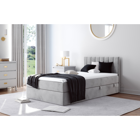 Boxspringbett 80x180 cm, Einzelbett mit Bettkasten, Gleitfüße, INTARO A10