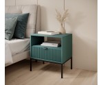 Nachttisch im Loft-Stil, Farbton Labrador, Gestell und Griff schwarz, SIENA S54