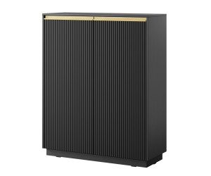 SIMPLE Hohe Kommode zweitürig mit geriffelten Fronten, 3 Farbvarianten!