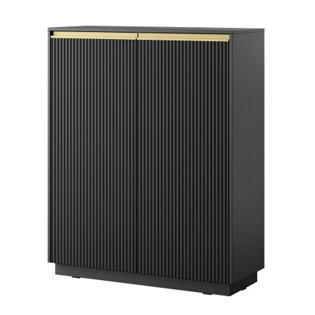 SIMPLE Hohe Kommode zweitürig mit geriffelten Fronten, 3 Farbvarianten!