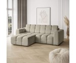Ecksofa mit Schlaffunktion und Bettkasten, Stoff VELO wasserabweisend, FERRO 66