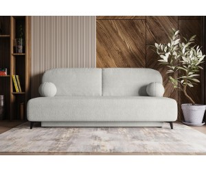 TRIVIO K15 Schlafcouch, 2-Sitzer-Sofa mit Schlaffunktion und Bettkasten, Stoff Boucle