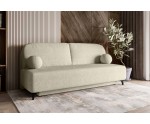 Schlafcouch, 2-Sitzer-Sofa mit Schlaffunktion und Bettkasten, Stoff Boucle, TRIVIO K15