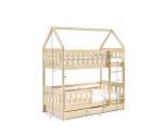 Hochbett 80x160 cm mit Schublade, HAUSBETT, Etagenbett, Holzbett, 3 Farben versandbereit, FELIX