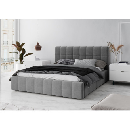 Polsterbett, Doppelbett mit Bettkasten und Lattenrost mit Holzrahmen, IMPERIA S16