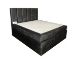 VERSANDBEREIT! Boxspringbett 140x200 cm, Doppelbett mit Bettkasten, Kunstleder Madryt 9100 schwarz, MAGNUS 3B