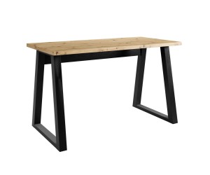Schreibtisch LOFT 130 cm, Tischplatte Artisan, Tischgestell in Schrägstellung schwarz, LINO