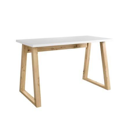 Schreibtisch LOFT 130 cm, Tischplatte weiß, Tischgestell in Schrägstellung Artisan, LINO