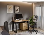 Büromöbel-Set 2-teilig, Schreibtisch LOFT 130 cm Artisan/schwarz + Rollcontainer Artisan mit 2 Schubladen, LINO