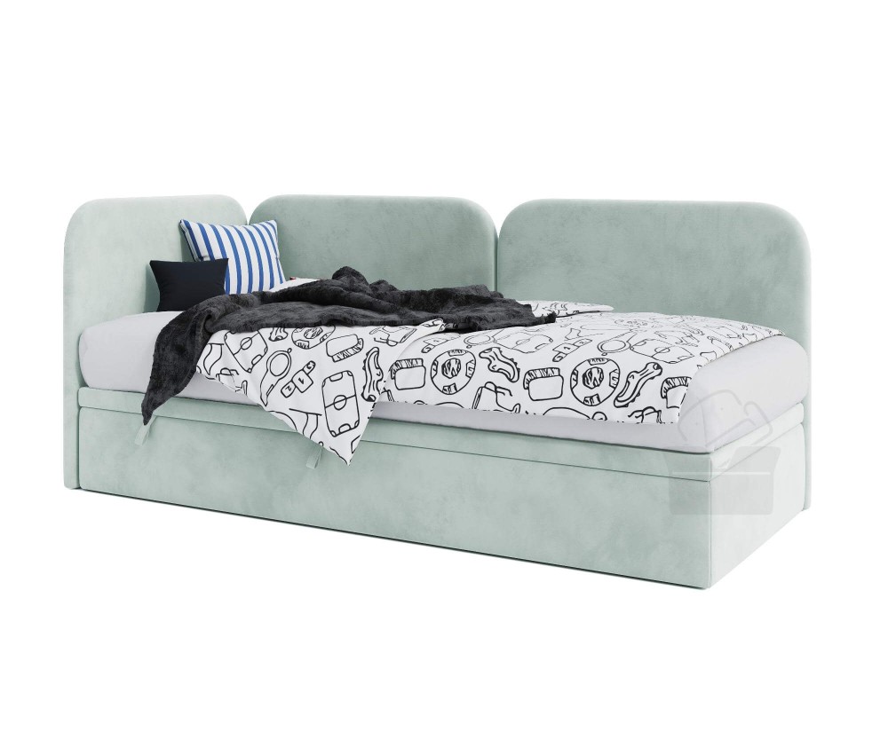 Kinderbett 80x180 cm, Seitenblende und Kopfteil abgerundet, OLIVIA 3R 
