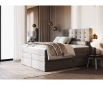 Boxspringbett 160x200 cm, Ehebett mit Bettkasten, Magic Velvet 2209 graues Beige verandbereit, MAGNUS 2B Boxspringbett 160x200 cm, Ehebett mit Bettkasten, Magic Velvet 2209 graues Beige verandbereit, MAGNUS 2B