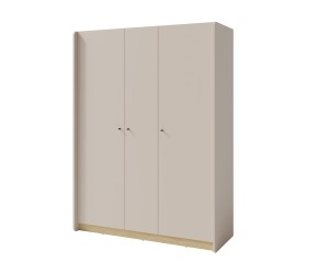 ALESSIO 01 Drehtürenschrank Breite 145 cm 3-türig für Jugendzimmer, sandbeige / Eiche geölt