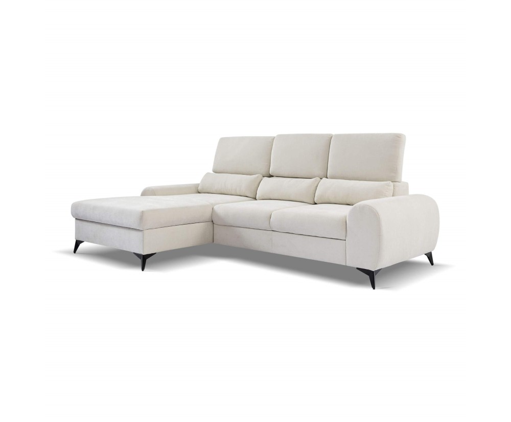 Ecksofa in L-Form mit Schlaffunktion und verstellbarer Rückenlehne, FERRO 68