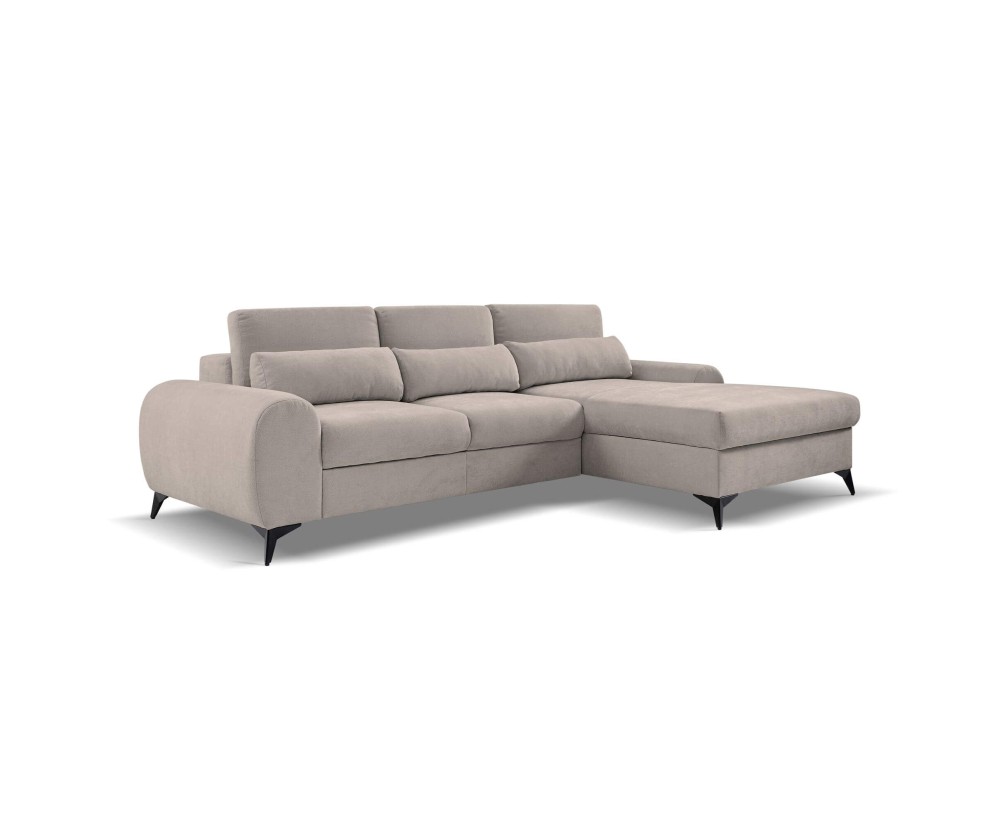 Ecksofa in L-Form mit Schlaffunktion und verstellbarer Rückenlehne, FERRO 68