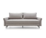 Bequeme Schlafcouch, 3-Sitzer-Sofa mit Schlaffunktion, grau, MELBO K1