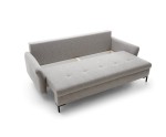 Bequeme Schlafcouch, 3-Sitzer-Sofa mit Schlaffunktion, grau, MELBO K1