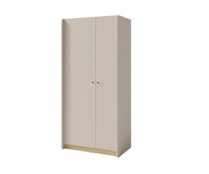 ALESSIO 03 Drehtürenschrank Breite 90 cm 2-türig für Jugendzimmer, sandbeige / Eiche geölt