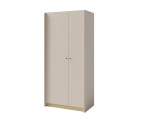 ALESSIO 03 Drehtürenschrank Breite 90 cm 2-türig für Jugendzimmer, sandbeige / Eiche geölt