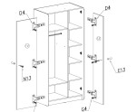 Drehtürenschrank Breite 90 cm 2-türig für Jugendzimmer, Eukalyptus / Eiche Baltic, ALESSIO 03