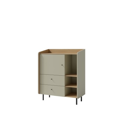 ALESSIO 09 Jugendkommode 1-türig mit 2 Schubladen, Eukalyptus / Eiche Baltic
