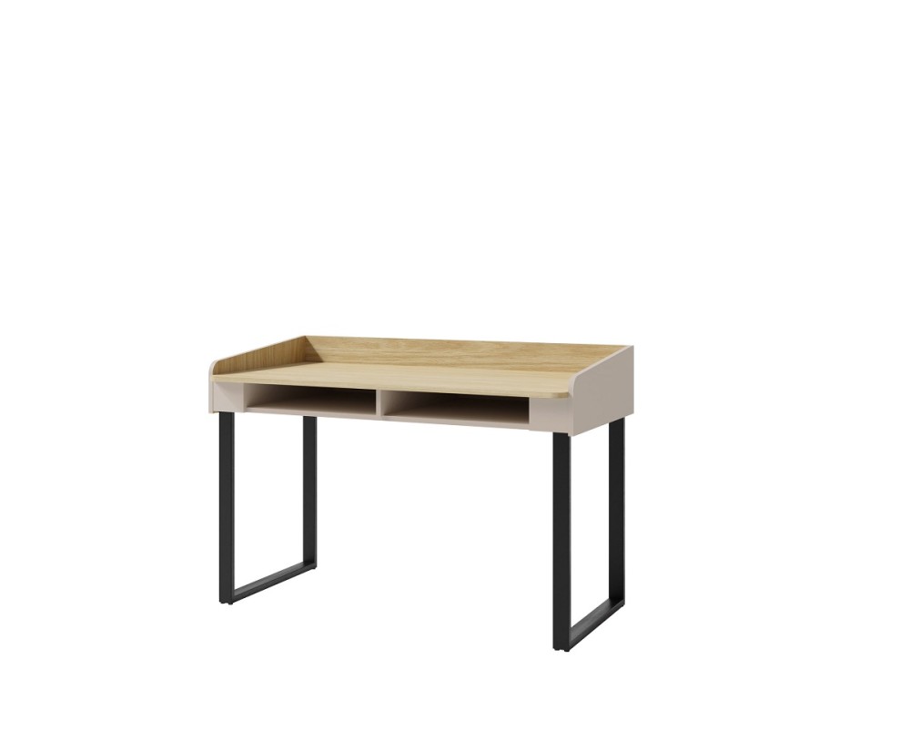ALESSIO 10 Moderner Schreibtisch 125 cm für Jugendzimmer, sandbeige / Eiche geölt