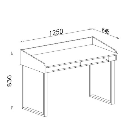 ALESSIO 10 Moderner Schreibtisch 125 cm für Jugendzimmer, sandbeige / Eiche geölt
