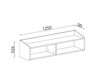 ALESSIO 11 Wandboard 125 cm für Jugendzimmer, Eukalyptus / Eiche Baltic